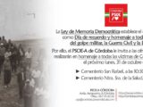 Homenaje a las víctimas de la guerra civil y dictadura de Córdoba y provincia